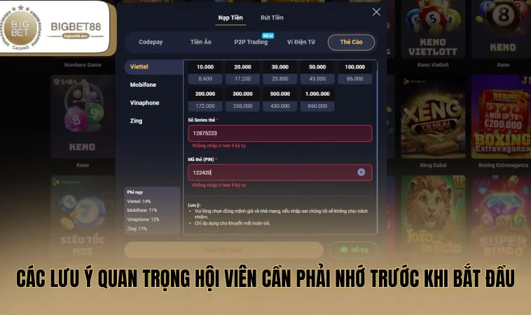 Các lưu ý quan trọng hội viên cần phải nhớ trước khi bắt đầu