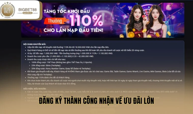 Đăng ký thành công nhận về ưu đãi lớn