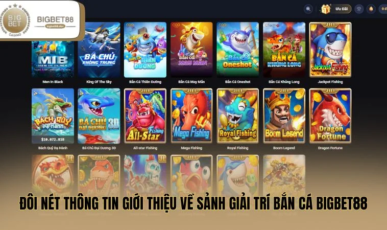 Bắn Cá BIGBET88 1 Đôi nét thông tin giới thiệu về sảnh giải trí bắn cá BIGBET88
