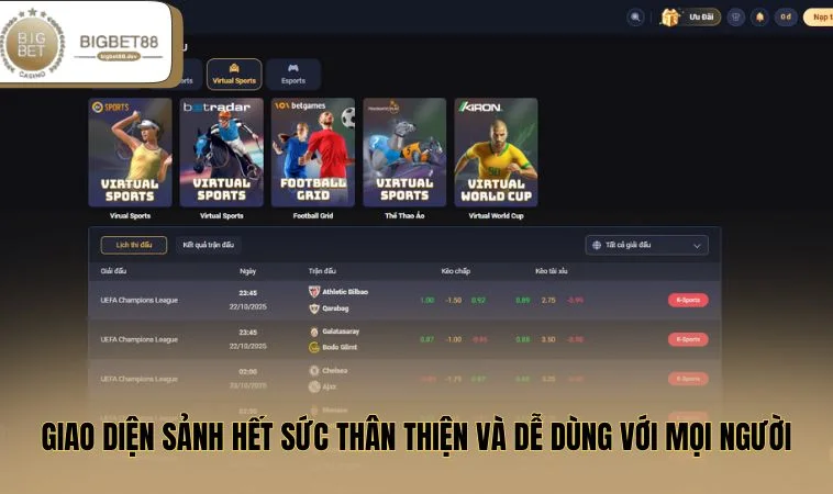 Giao diện sảnh hết sức thân thiện và dễ dùng với mọi người