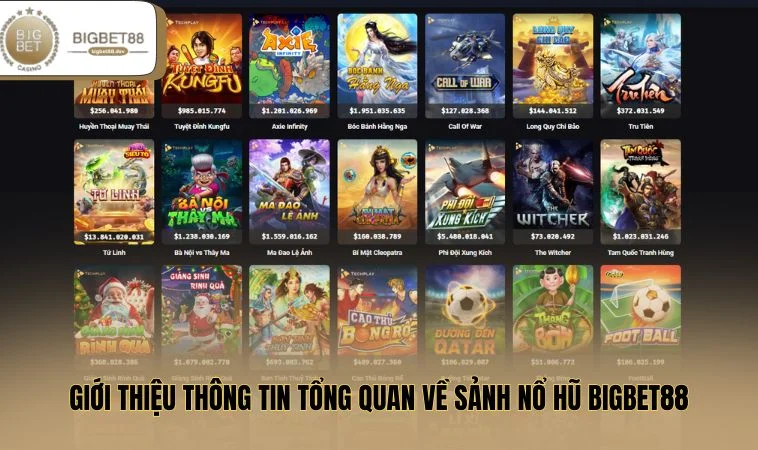 Giới thiệu thông tin tổng quan về sảnh nổ hũ BIGBET88