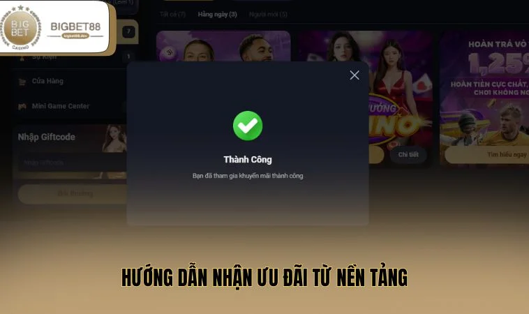 Hướng dẫn nhận ưu đãi từ nền tảng