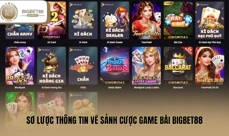 Game Bài BIGBET88 1 Sơ lược thông tin về sảnh cược game bài BIGBET88