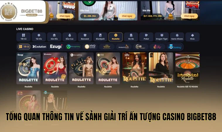 Casino BIGBET88 1 Tổng quan thông tin về sảnh giải trí ấn tượng casino BIGBET88